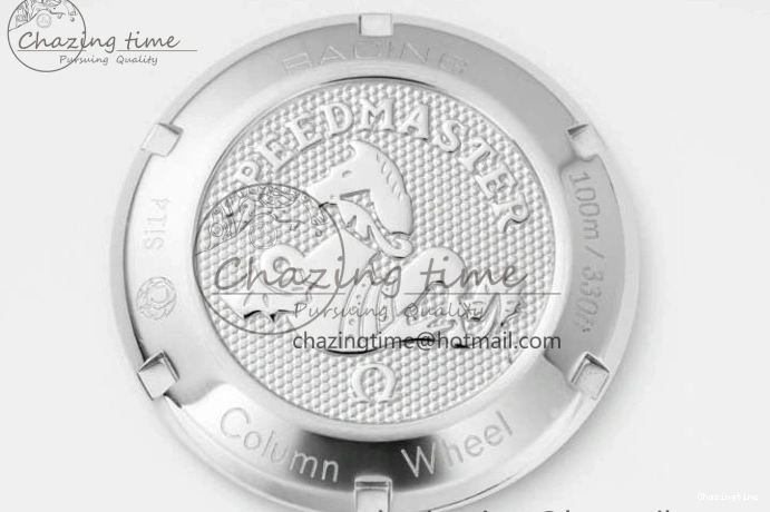 0403 Speedmaster Racing Master SS HKF Best Edition Black White Dial on SS Bracelet A Upgraded 7807